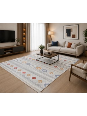 Prestij Home  Sisal Iskandinav Pamuk Taban Özel Kesim Kaymaz Salon Mutfak Oturma Odası Yolluk Dokuma Makine Halısı