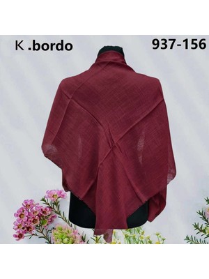 Soft İpek Soft Ipek Düz Renk Flamlı Pamuk Eşarp (K. Bordo) 937-156