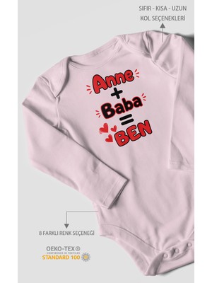 Morivo Kids Anne ve Babaya Özel Uzun Kollu Bebek Body %100 Pamuk