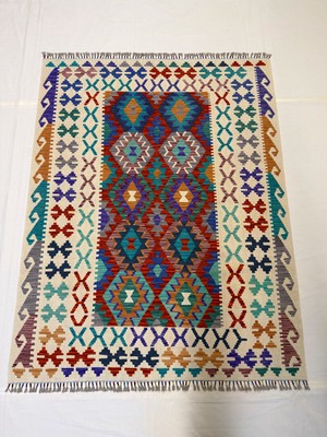Afgan Halı El Dokuma Afgan Kilim Çift Taraf Kullanım Kök Boya 151 x 196 cm