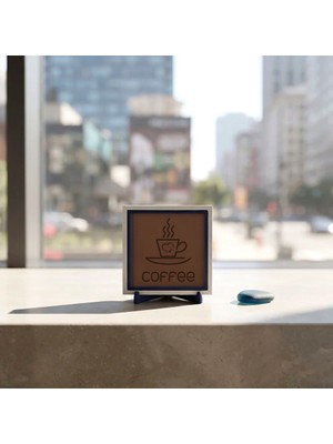 Miaju Coffee Yazılı Kalpli Dekoratif Obje, Kahve Keyfinize Eşlik Eden Zarif Tasarım 10X10 cm