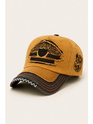 CosmoOutlet Vintage Hardal Eskitme Erkek Şapka Ayarlanabilir Nakışlı Baseball Cap Unisex Pamuklu Günlük Kullanım