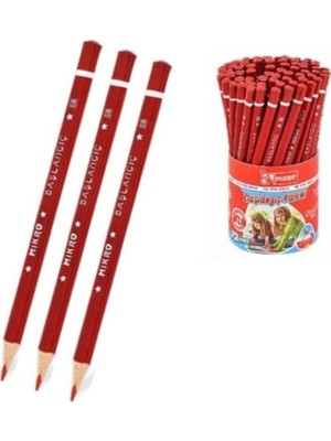Kırmızı Jumbo Üçgen Ilk Kalemim Mikro Kırmızı Kalın Kurşun Kalem Başlagıç 6 Adet