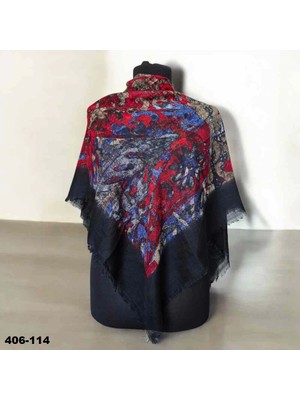 Soft İpek Soft Ipek Desenli Flamlı Kotton Eşarp 406-114