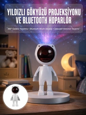 Kanonik Education Gün Batımı Lambası Işık Arka Plan Projektör Sevimli Astronot Enerji Tasarruflu Yeni Nesil