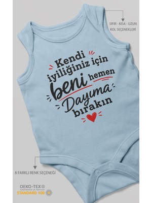 Morivo Kids Dayıya Özel Sıfır Kollu Bebek Zıbını %100 Pamuk