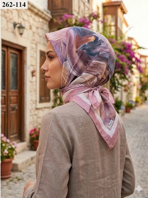 Moon Scarf Desenli Bambu Pamuk Eşarp 262-114