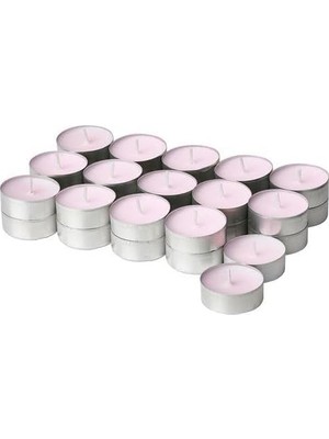 Ikea 30 Lu Yasemin,zambak Kokulu Mum Çiçek Kokusu Mini Mum 3.8 cm Açık Pembe