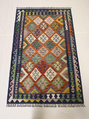 Afgan Halı El Dokuma Afgan Kilim Çift Taraf Kullanım Kök Boya 119 x 188 cm