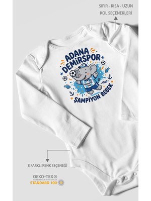 Morivo Kids Adana Demirspor Temalı Uzun Kollu Bebek Body %100 Pamuk