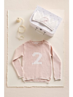 The White Company Organik Pamuk Karışımlı Kız Çocuk 2 Yaş Doğum Günü Kazak ve Taç Hediye Seti