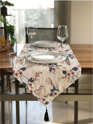 Desenİzmir Sakura Desen Desenli Runner Örtü