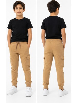 Dıgıl Kids Ribanalı Eşofman Altı Yan Cepli Pantalon Likralı Ilkokul Orta Okul 2 Iplik Kumaş Unisex