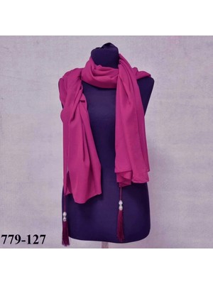Moda Akyüz Imameli Düz Renk Şifon Şal Koyu Fuşya 779-127
