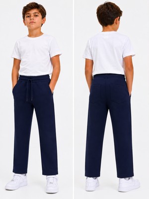 Dıgıl Kids Ribanalı Eşofman Altı Pantalon Likralı Ilkokul Orta Okul 2 Iplik Kumaş Düz Paça (Unisex)