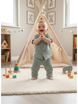 Tiffany Baby Bebek Green Theme Müslin Gömlek Yeşil 65120