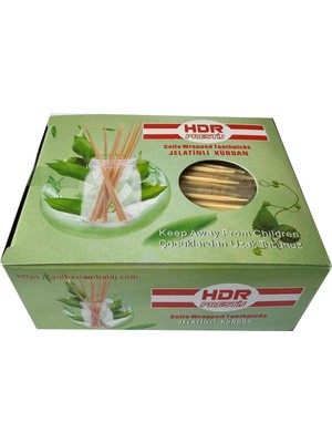 HDR Ahşap Kürdan 400 Adetlik Jelatinli Poşetli Paket Renkli Kullan At Ürünler