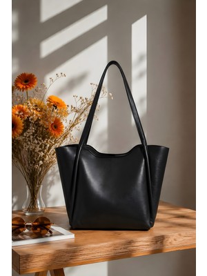 İmaj Butik Siyah Büyük Omuz Çantası