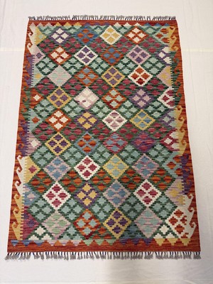 Afgan Halı El Dokuma Afgan Kilim Çift Taraf Kullanım Kök Boya 123 x 175 cm