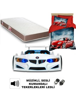 İnegöl'den Eve Bmw - Full - Arabalı Yatak Araba Karyola - Ortapedik Yatak + 3D Nevresim