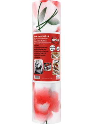 Delux Kaymaz Raf Örtüsü 45X170 cm Çok Amaçlı Dolap Içi Çekmece Örtüsü