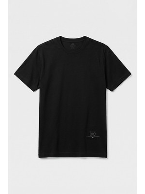 Tommy Life Siyah Standart Fit Baskılı Kısa Kollu Erkek T-Shirt - 88440