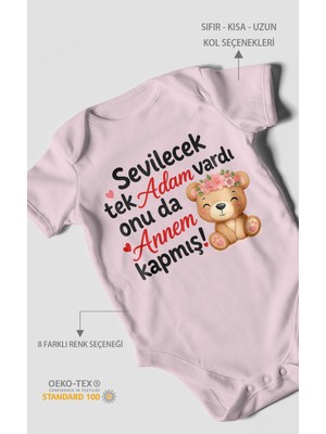 Morivo Kids Anneye Özel Kısa Kollu Bebek Body %100 Pamuk
