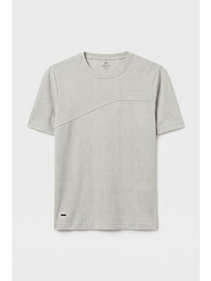 Tommy Life Taş Rahat Form Yüzeyi Dokulu Ön Dikiş Detaylı Erkek T-Shirt - 88437