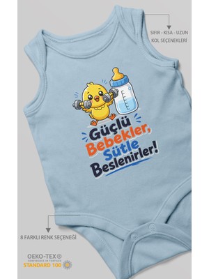 Morivo Kids Güçlü Bebekler Sütle Beslenir Sıfır Kol Bebek Zıbını %100 Pamuk
