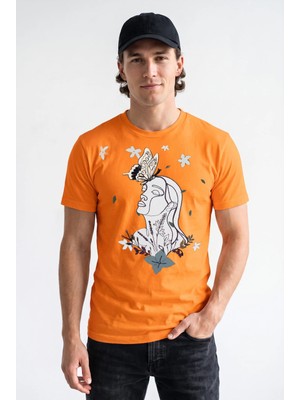 Unisex Regular Fit %100 Pamuk Bisiklet Yaka Premium Baskı Tişört