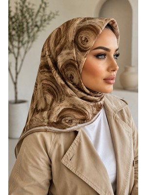 İmaj Butik Koyu Bej Pamuklu Soft Eşarp