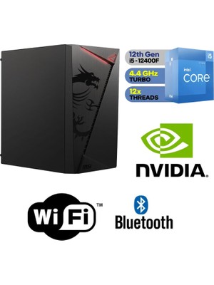 MSI Şafak-Ofis Pc Intel Core I5 12400F 32GB Ram 1tb M.2 SSD Gt 4gb Ekran Kartı 600W Win 11 Pro Wi-Fi Masaüstü Ofis ve Iş Bilgisayarı