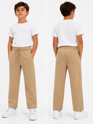 Dıgıl Kids Ribanalı Eşofman Altı Pantalon Likralı Ilkokul Orta Okul 2 Iplik Kumaş Düz Paça (Unisex)