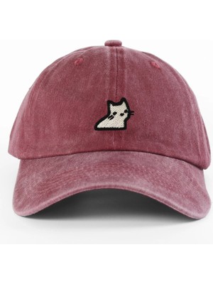 PataCute Minimal Masum Kedi Yıkamalı Şapka
