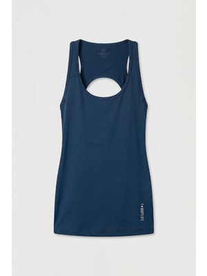 Tommy Life Indigo Standart Fit Sırt Detaylı Performans Kadın Spor Atlet - 97297