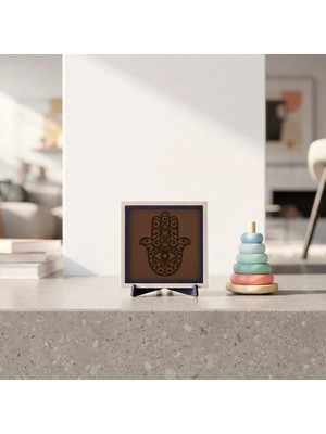 Miaju Hamsa Motifli Modern Dekoratif Obje, Yaşam Alanına Zarif Dokunuş 10X10 cm
