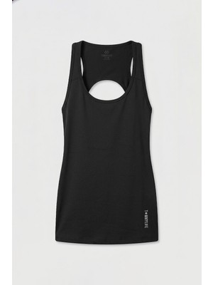 Tommy Life Siyah Standart Fit Sırt Detaylı Performans Kadın Spor Atlet - 97297