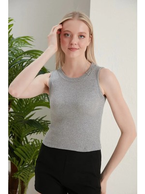Luxee %100 Pamuk Halter Yaka Kaşkorse Crop Body