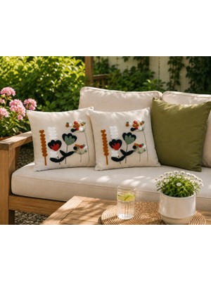 Allin Depo Allindepo Home Punch Işlemeli Kırlent Kılıfı  (2'Lİ TAKIM)