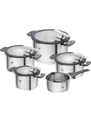 Zwıllıng Simplify Tencere Seti, 5 Parça, Paslanmaz Çelik / Dökme Fonksiyonu, Stay-Cool Kulplar, Paslanmaz Çelik