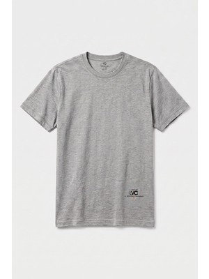 Tommy Life Gri Melanj Standart Fit Baskılı Kısa Kollu Erkek T-Shirt - 88440