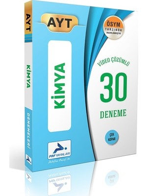 Paraf Yayınları AYT Kimya Video Çözümlü 30 Deneme