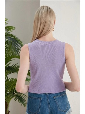 Luxee %100 Pamuk Halter Yaka Kaşkorse Crop Body