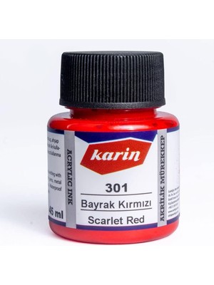 Karin Akrilik Mürekkep 45ML 301 Bayrak Kırmızı