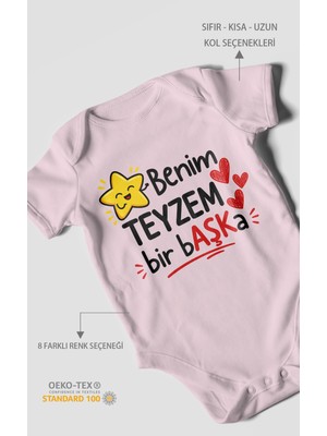 Morivo Kids Benim Teyzem Bir Başka! Kısa Kollu Bebek Body %100 Pamuk