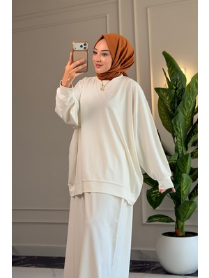 Suede Style 6578 - Oversize Rahat-Şık Vanizeli Modal Süprem Örgü Kumaş - Salaş Kadın Alt Üst Takımı