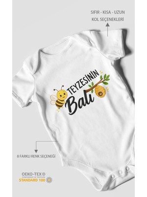 Morivo Kids Teyzesinin Balı Kısa Kollu Bebek Body %100 Pamuk