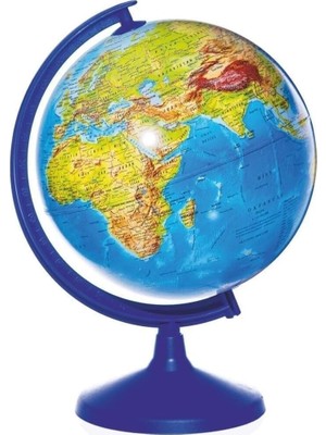 Lrs Store Işıklı Küre - 36 cm Yükseklik 26 cm Çap - Hem Fiziki Hem Siyasi Dünya Küresi, Mavi