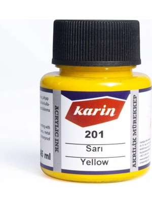 Karin Akrilik Mürekkep 45ML 201 Sarı