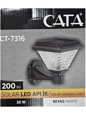 Cata Ct 7316 Solar Duvar Armatür 30W 6400K Beyaz Işık